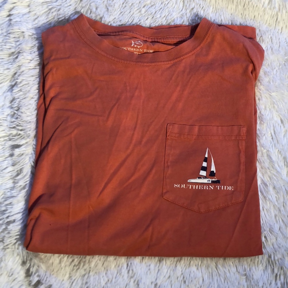 Peach Sailboat Southern Tide Tee Shirt